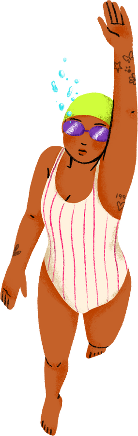 Textured Semi-Realistic Woman Swimmer